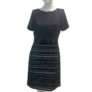 NEW WEILL women's leather band dress in black gray